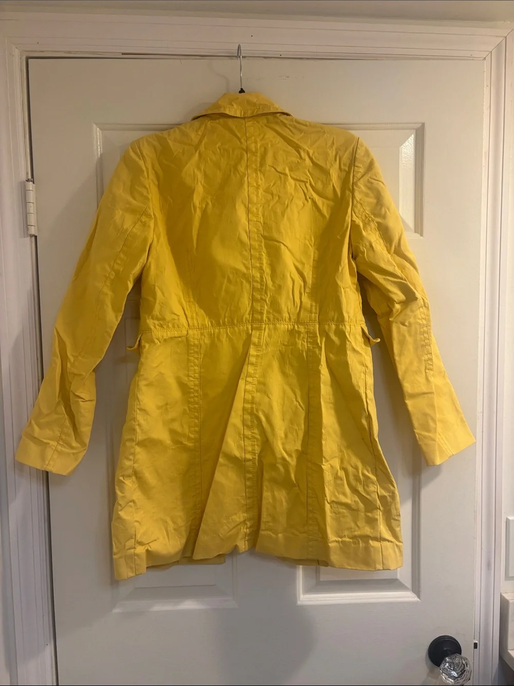 Ann Taylor Yellow Single-Breasted Trench Coat